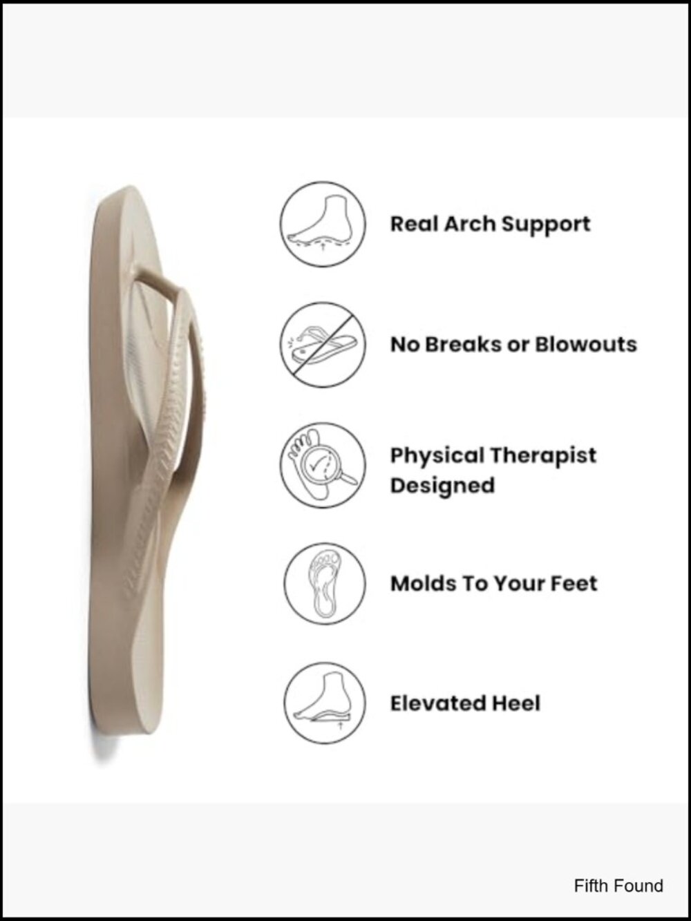Arch Support Flip Flops for Men & Women – Orthotic Sandals for Plantar - Picture 2 of 7